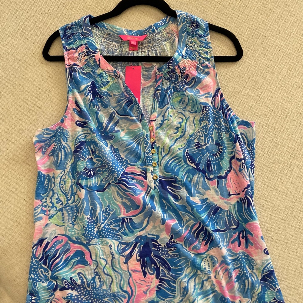 Lilly Pulizter Essie Top -Saltwater Blue Shade Seekers